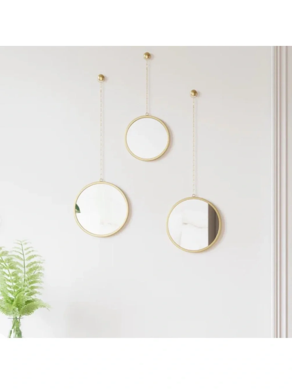 Umbra Dima Round Hanging Wall Mirrors in Bronze Frame - Set of 3